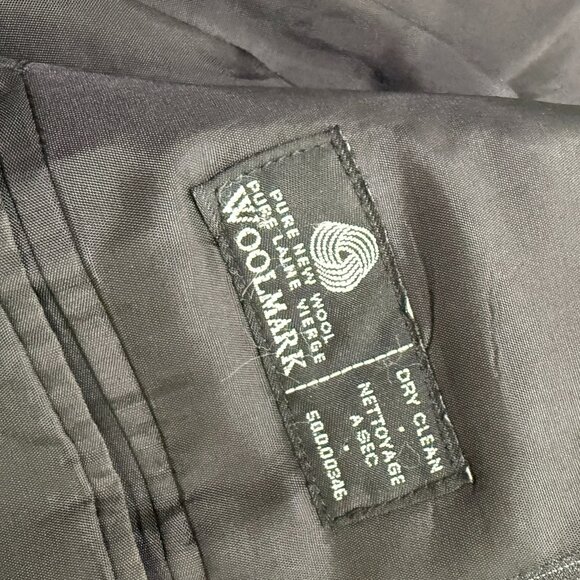 Men Woolmark 100% Wool Stripe Blazer Mid Length Suit in Black Size 50R - Picture 4 of 7